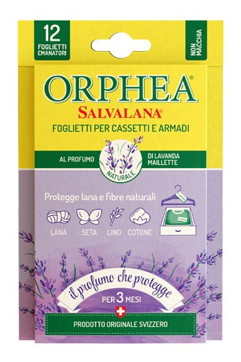 tavola orphea salvalana foglietti cassetti armadi profumo lavanda maillette display 12 pezzi ean 8001365182303