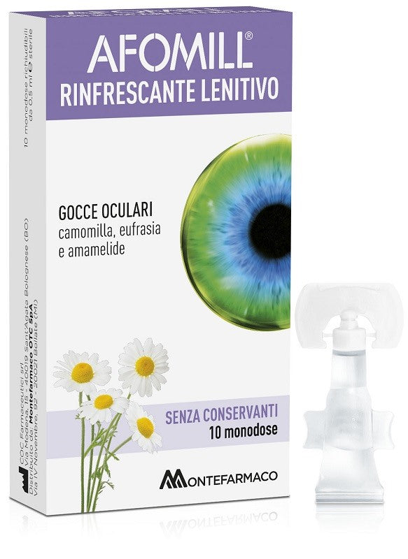 montefarmaco afomill rinfrescante senza conservanti 10 fiale da 05 ml afomill ean 8058363614664