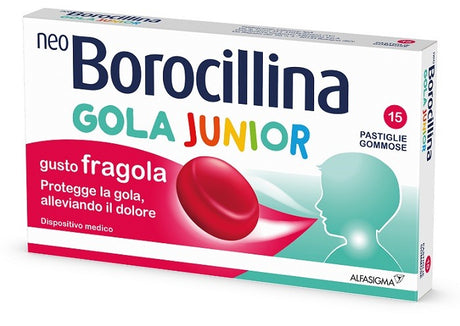 alfasigma chc neoborocillina gola junior 15 pastiglie gusto fragola neoborocillina ean 8020030150058