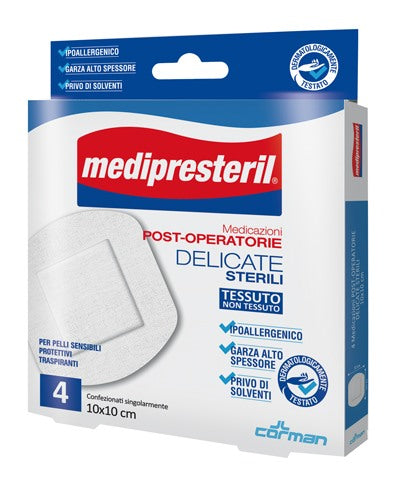 corman medicazione post operatoria medipresteril delicata tnt 10x10cm 5 pezzi medi presteril ean 8016867012652