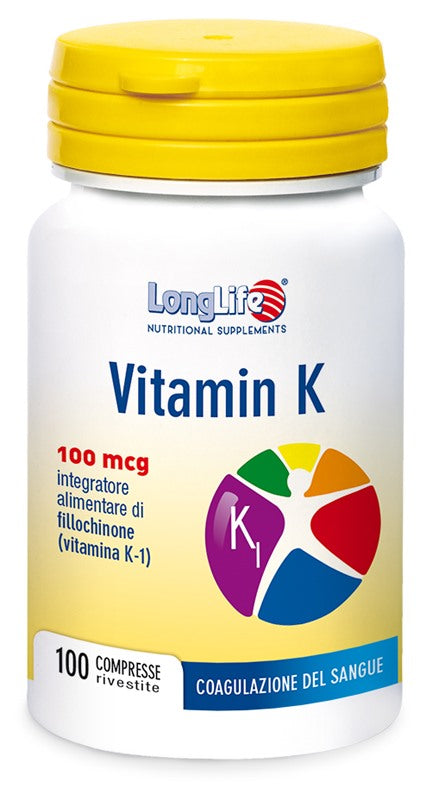 longlife longlife vitamin k 100mcg 100 compresse long life ean 8054521003844