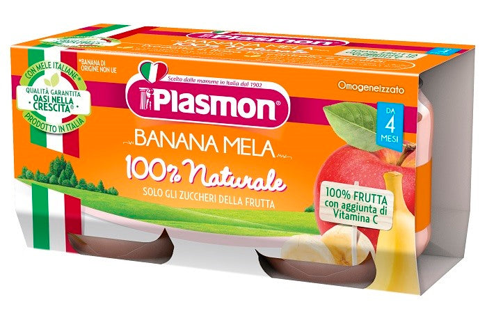 plasmon plasmon omogeneizzato banana mela 2 x 80 g ean 8001040201022