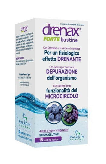 paladin pharma drenax forte mirtillo e uva 15 bustine drenax ean 8052049550468