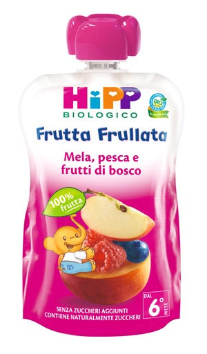 hipp hipp bio frutta frullata mela pesca frutti di bosco 90 g hipp ean 4062300282483