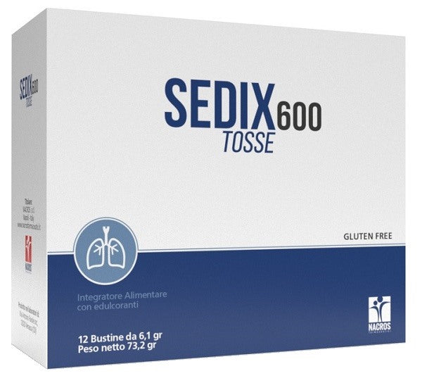 nacros sedix 600 tosse 12 bustine ean 8058697510090