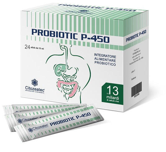 citozeatec probiotic p 450 24 stick monodose 10 ml
