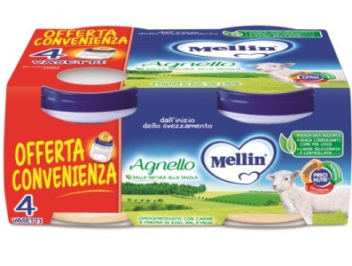 mellin mellin omogeneizzato agnello 4 pezzi x 80 g mellin ean 5900852032240