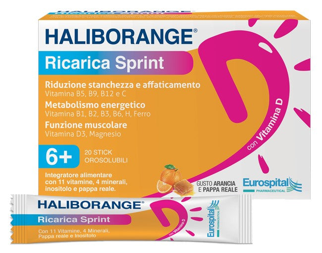 eurospital haliborange ricarica sprint 20 stick pack 2 g haliborange
