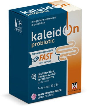 menarini comm kaleidon probiotic fast frutti di bosco 10 buste orosolubili kaleidon ean 8050519010030