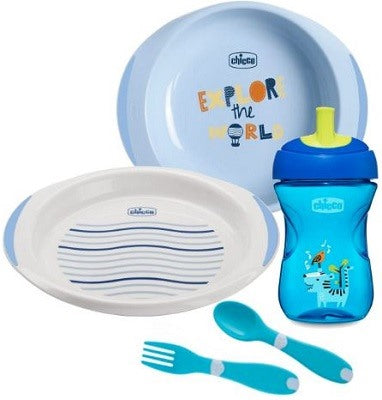 artsana chicco chicco set pappa 12 mesi azzurro chicco ean 8058664086702