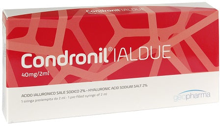 geofarma siringa intra articolare condronil ialdue preriempita acido ialuronico sale sodico 40 mg 2 ml condronil ean 8057204950138