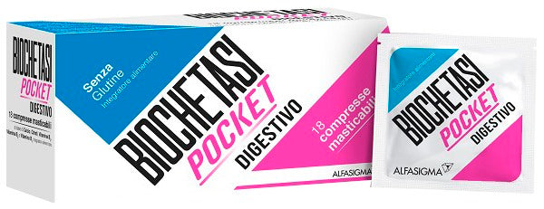 alfasigma chc biochetasi pocket digestivo 18 compresse masticabili nuova formulazione biochetasi