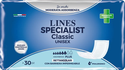 fater adult pannolone lines specialist classic rettangolare con barriera 30 pezzi lines ean 8001480057173
