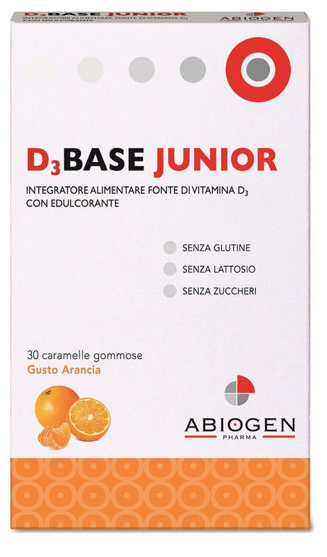 abiogen pharma d3base junior 30 caramelle gommose arancia d3 base ean 8056515860365