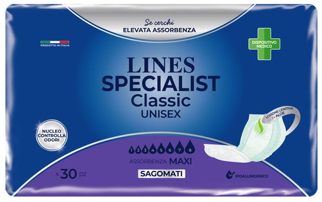 fater adult pannolone per incontinenza lines special classic sagomato maxi 30 pezzi lines ean 8001480053182
