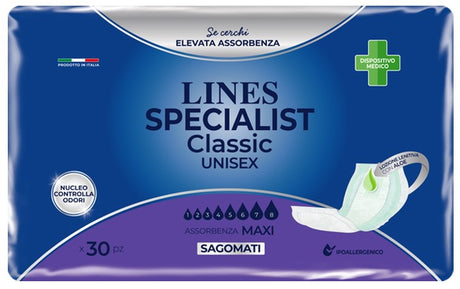 fater adult pannolone per incontinenza lines special classic sagomato maxi 30 pezzi lines ean 8001480053182