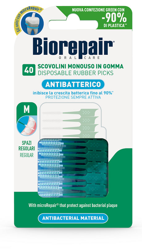 euritalia biorepair oral care antibatterico 40 scovolini monouso spazi regolari biorepair ean 8017331060070