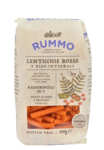 rummo rummo maccheroncelli n 7 lenticchie rosse e riso integrale 300 g ean 8008343812078