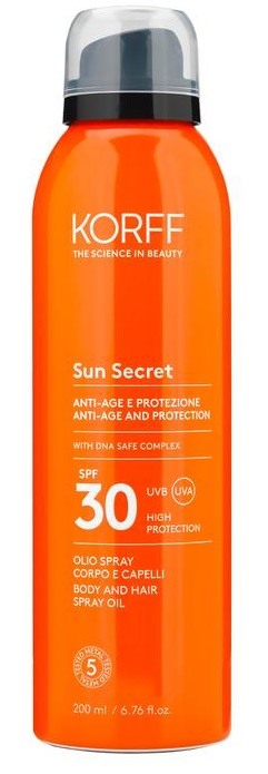 korff beauty korff sun secret olio spray corpocapelli spf30 korff ean 8050519680080