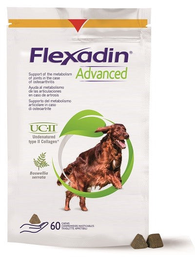vetoquinol flexadin advanced cane tutte le taglie 60 tavolette appetibili flexadin ean 3605874565524