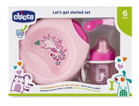 artsana chicco chicco set pappa 6m rosa con cucchiaio rosa chicco ean 8058664109777