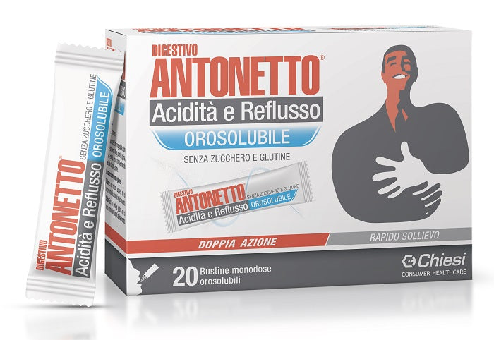 chiesi ch digestivo antonetto acidita e reflusso orosolubile 20 bustine digestivo antonetto ean 8003290000752