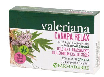 farmaderbe valeriana canapa relax 30 compresse divisibili ean 8058456784267