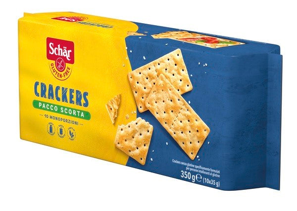schar due schar crackers senza lattosio pacco scorta 10 monoporzioni da 35 g schar ean 8008698028711