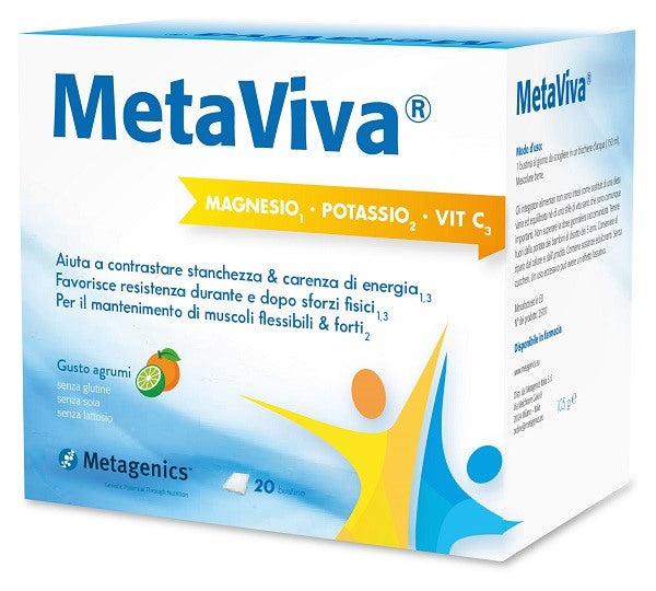 metagenics belgium metaviva magnesio potassio vitamina c 20 bustine ean 5400433266212