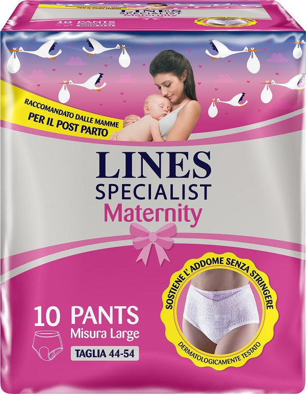 fater adult lines specialist maternity mutandina assorbente per perdite post parto misura large 10 pezzi lines ean 8001480500716