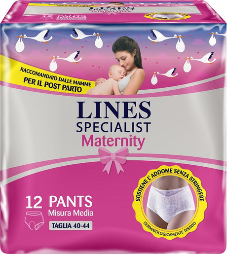 fater adult lines specialist maternity mutandina assorbente per perdite post parto misura medium 12 pezzi lines ean 8001480500723