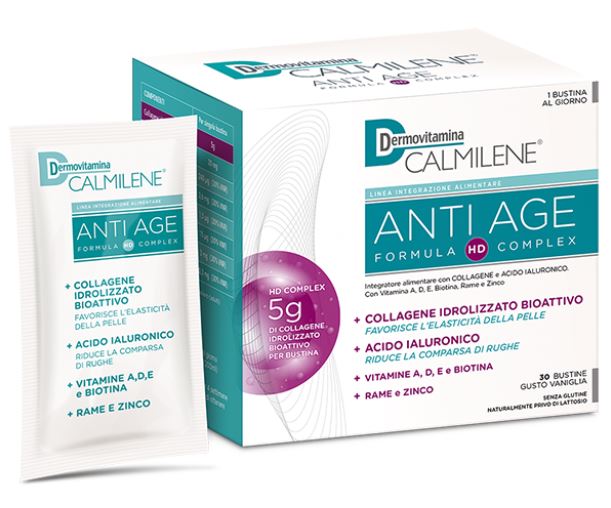 pasquali dermovitamina dermovitamina calmilene antiage ia a base di collagene e acido ialuronico polvere 30 bustine gusto vaniglia dermovitamina ean 8032738385526