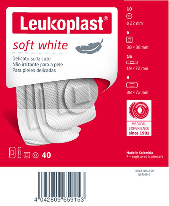 bsn medical leukoplast soft white 40 pezzi assortiti leukoplast ean 4042809659153