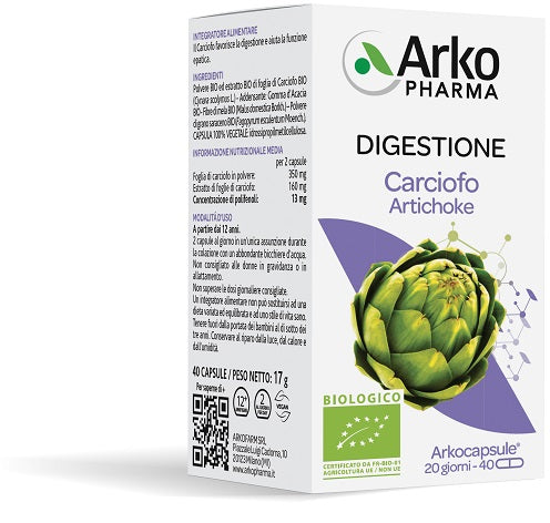 arkofarm arko capsule carciofo bio 40 capsule arkofarm ean 3578835610055