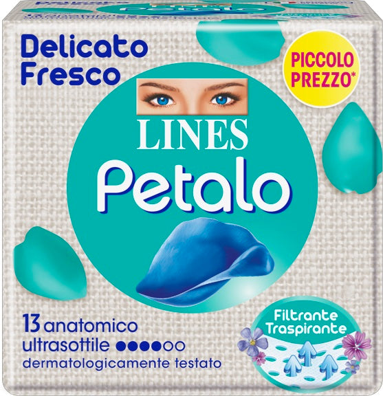 fater femcare lines petalo blu assorbente anatomico 13 pezzi lines ean 8001480401464