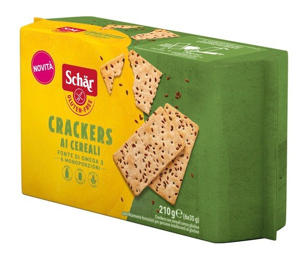 schar due schar crackers cereali senza lattosio 6 monoporzioni da 35 g cereal ean 8008698031612