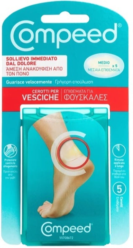 perrigo hra compeed cerotti per vesciche medio 5 pezzi compeed ean 3663555001457