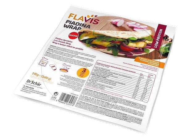 schar uno flavis piadina wrap aproteica 3 pezzi da 80 g flavis ean 8008698030578