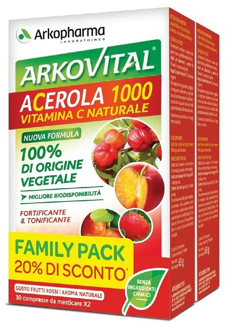 arkofarm arkovital acerola 1000 pack family 60 compresse arkofarm ean 3578831424205