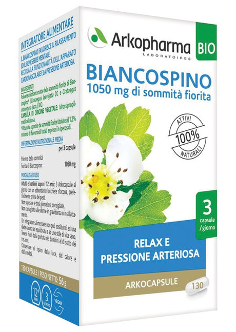 arkofarm arko capsule biancospino bio 130 capsule arkofarm ean 3578835611090