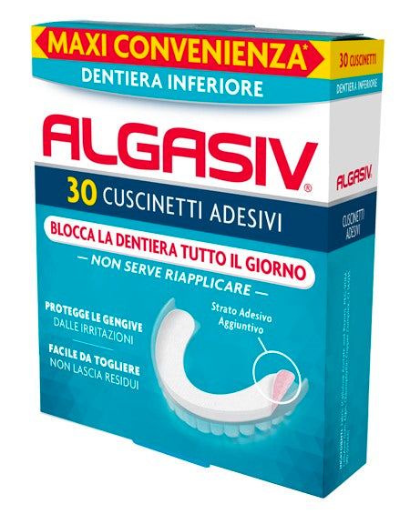 combe italia algasiv adesivo per protesi dentaria inferiore 30 pezzi algasiv ean 5010934005083