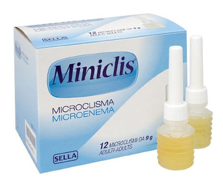 sella miniclis adulti 9 g 12 microclismi miniclis ean 8032632602019