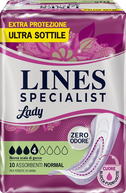 fater adult assorbenti per incontinenza lines specialist lady normal 10 pezzi lines ean 8001480502789