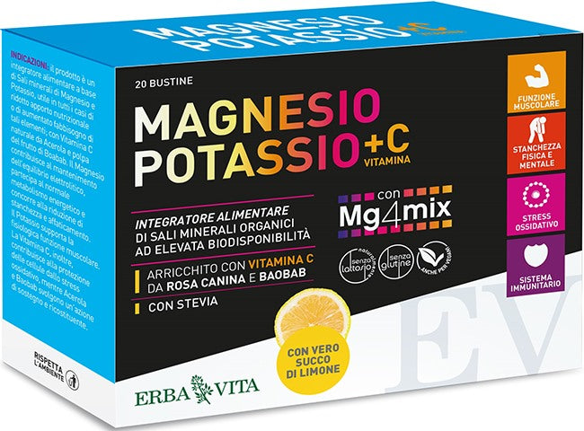 erba vita group magnesio potassio c vitamina gusto limone 20 bustine da 38 g erba vita ean 0767787928957