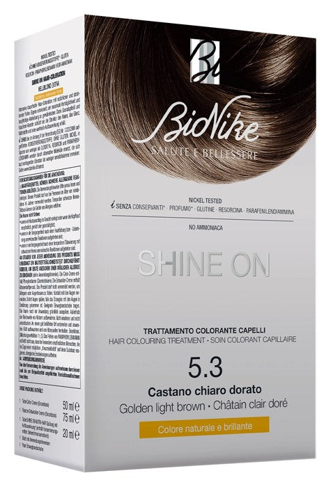icim bionike shine on castano chiaro dorato 53 flacone 75 ml tubo 50 ml bionike ean 8029041169226
