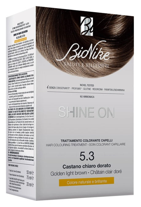 icim bionike shine on castano chiaro dorato 53 flacone 75 ml tubo 50 ml bionike ean 8029041169226