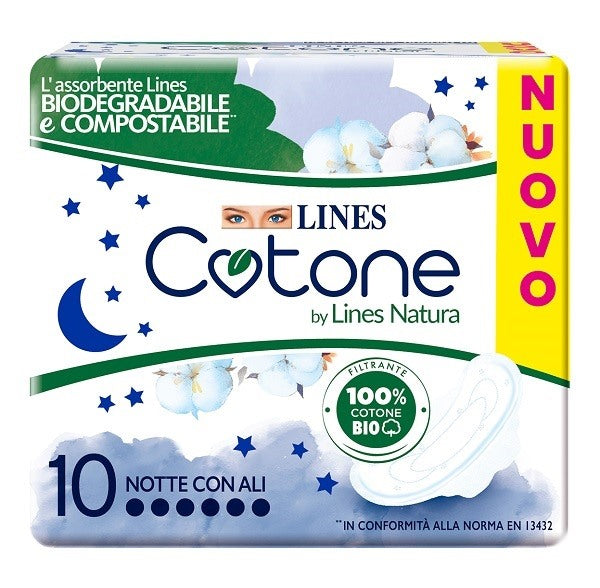 fater femcare lines cotone bio ultra notte 10 pezzi lines ean 8001480405547