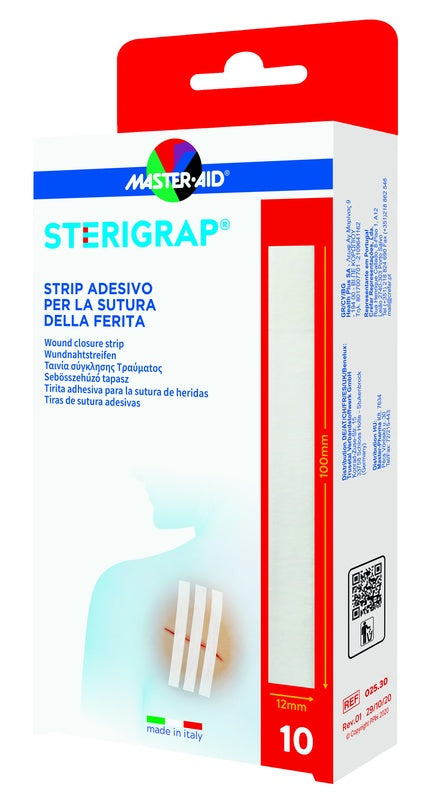 pietrasanta master aid sterigrap strip adesivo sutura ferite 100x12 mm 6 pezzi master aid ean 8032956145742