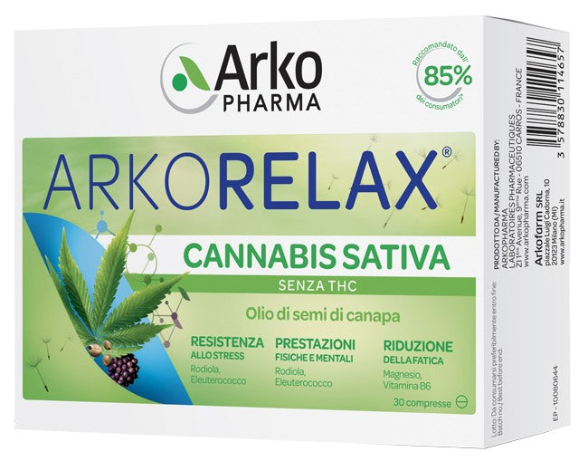 arkofarm arkorelax cannabis sativa 30 compresse arkofarm ean 3578830114657