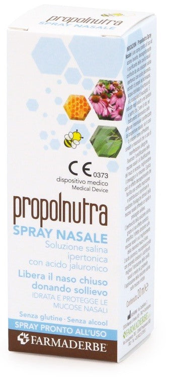 farmaderbe propolnutra spray nasale soluzione salina ipertonica con acido ialuronico 20 ml farmaderbe ean 8058456784922